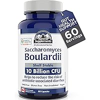 Saccharomyces Boulardii Probiotic Supplement, 60 DR Veggie Caps 60-Day Supply, 10 Billion CFU, Digestive Balance & Gut Flora