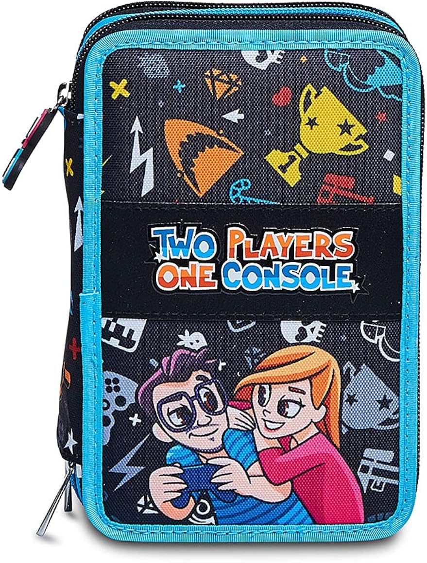 Cancelleria e prodotti per ufficio selezione varzi Astuccio Scuola  Portapenne Two Players One Console 3 Zip Completo Organizzato  urban-earth.co.uk