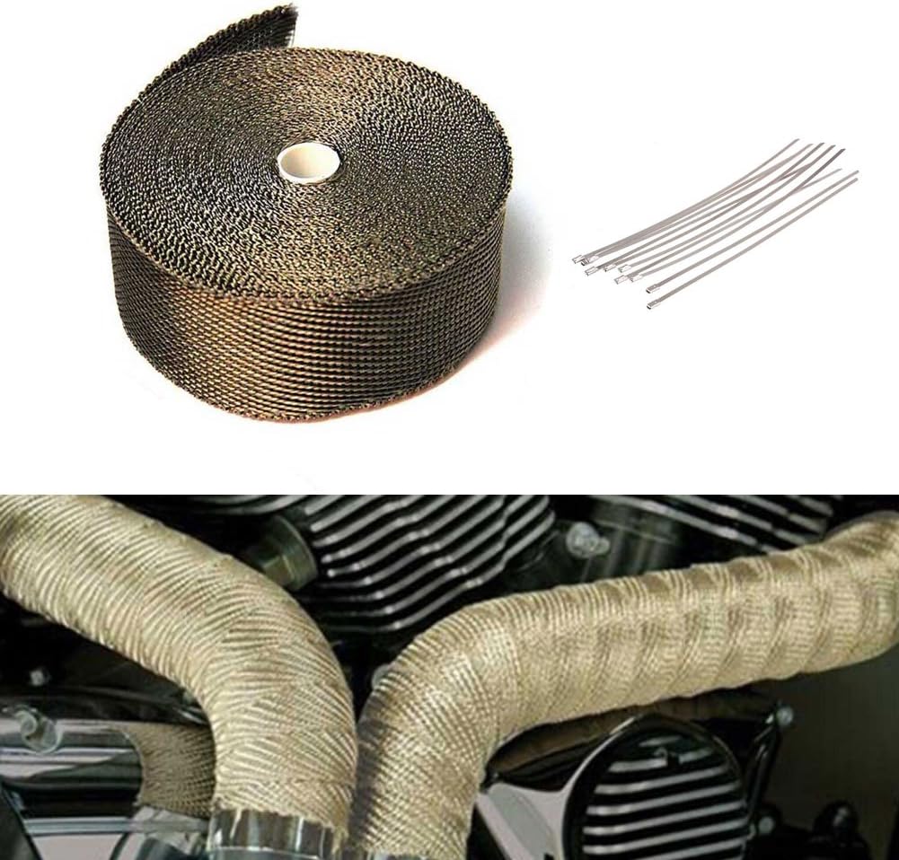 10m Titanium Car Motorcycle Exhaust Manifold Downpipe Heat Wrap Roll