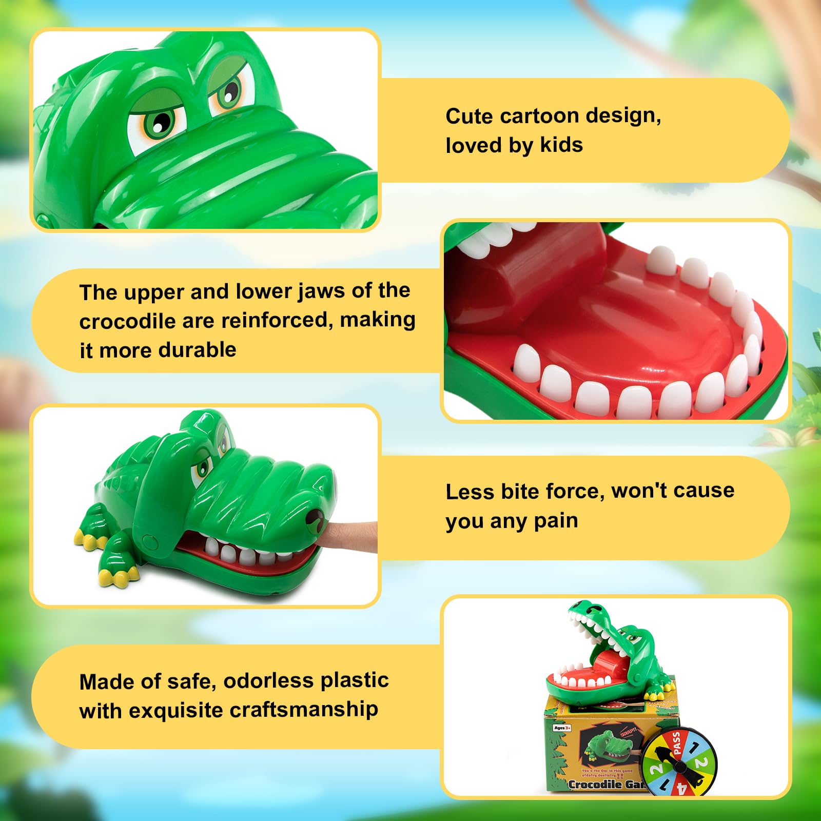 Upgraded Crocodile Teeth Dentist Game For Kids, Alligator Push Teeth Down, Funny Board Game