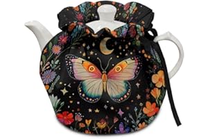 YUVAMAGIMO Butterfly Tea Cozy for Teapot Insulated Tea Pot with Warmer Teapot Cozies Portable Breakfast Teapots Dust Cover for Living Room Coffee Table