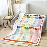 Multiplication Sherpa Math Games Fleece Throw Blanket for Kids - Educational Plush Learning Time Fuzzy Blanket 40"x50"