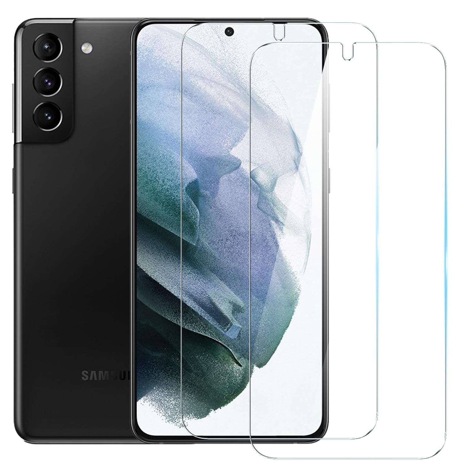 TENOC Screen Protector for Samsung Galaxy S21 Plus, 2-Pack Clear 9H Tempered Glass Film Cover Sensor Protection Case Friendly for 6.7 inch