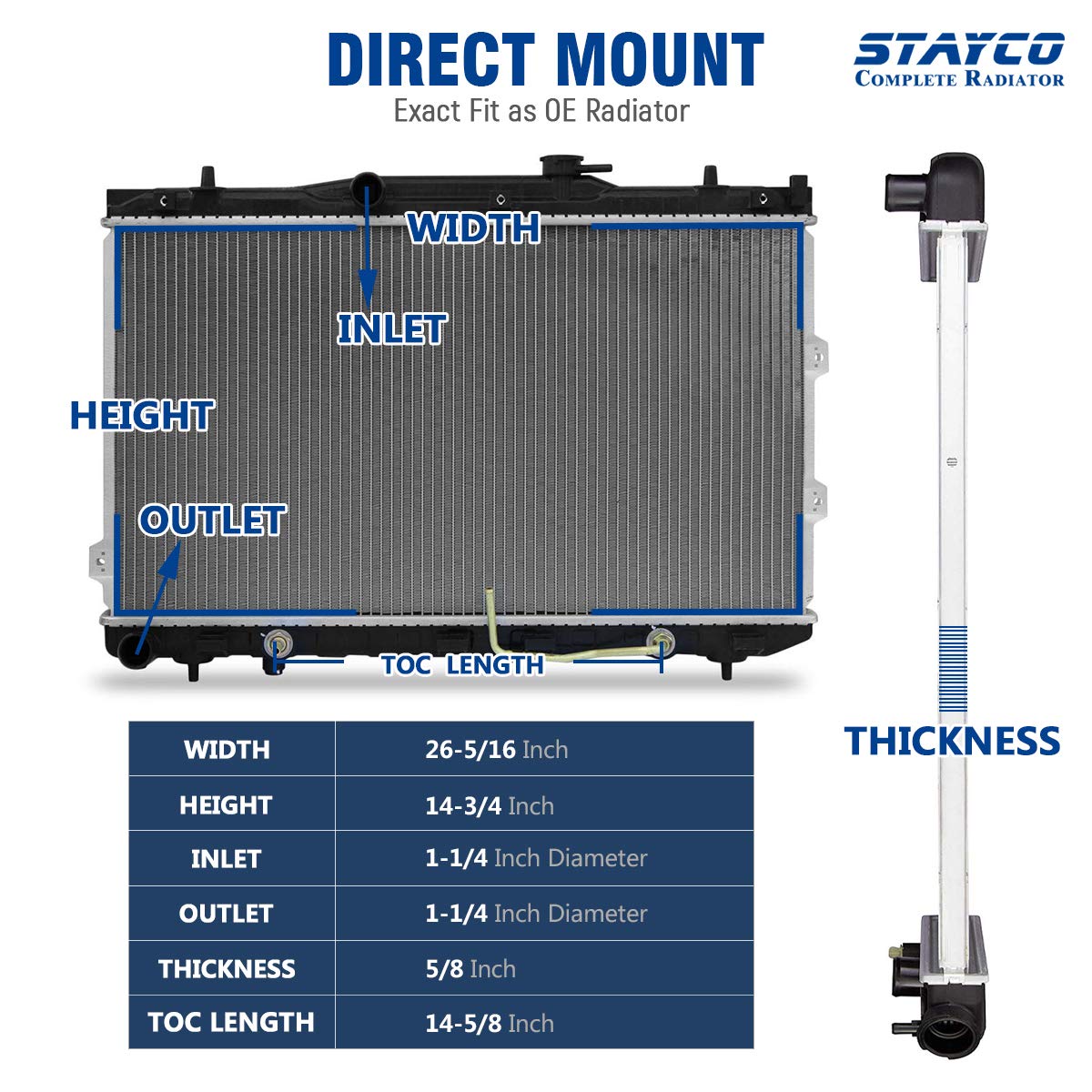 Amazon.com: CU2784 Radiator for Kia Spectra Spectra5 L4 1.8L 2.0L 2004 2005  2006 2007 2008 2009: Automotive