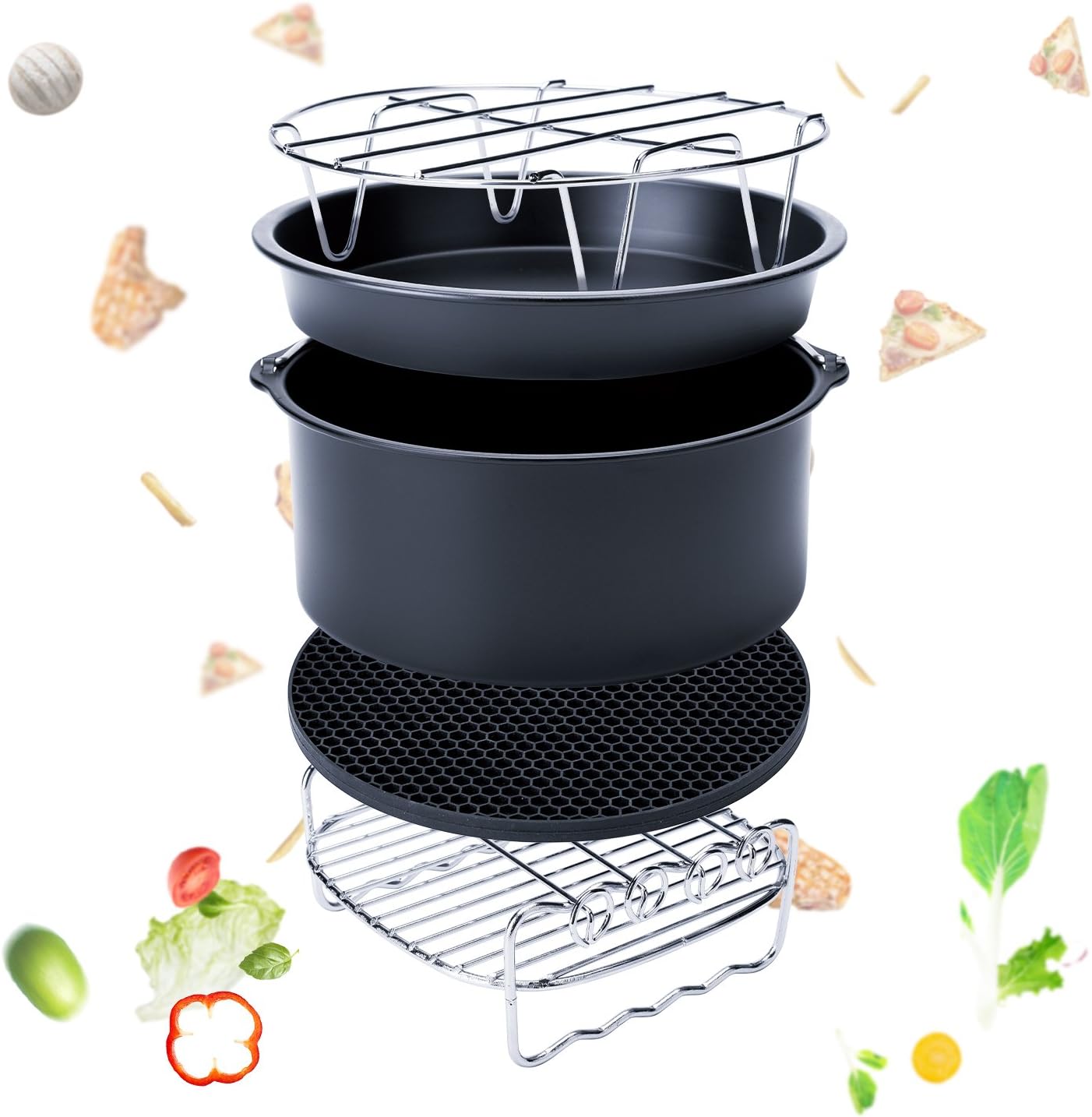 Air Fryer Accessories for Gowise Phillips and Cozyna, Fit all 3.7QT-5.3QT-5.8QT, Upgrade Air Fryers Universal Set of 5