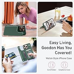 Goodon for iPhone 16 Pro Case Wallet - Flip Folio