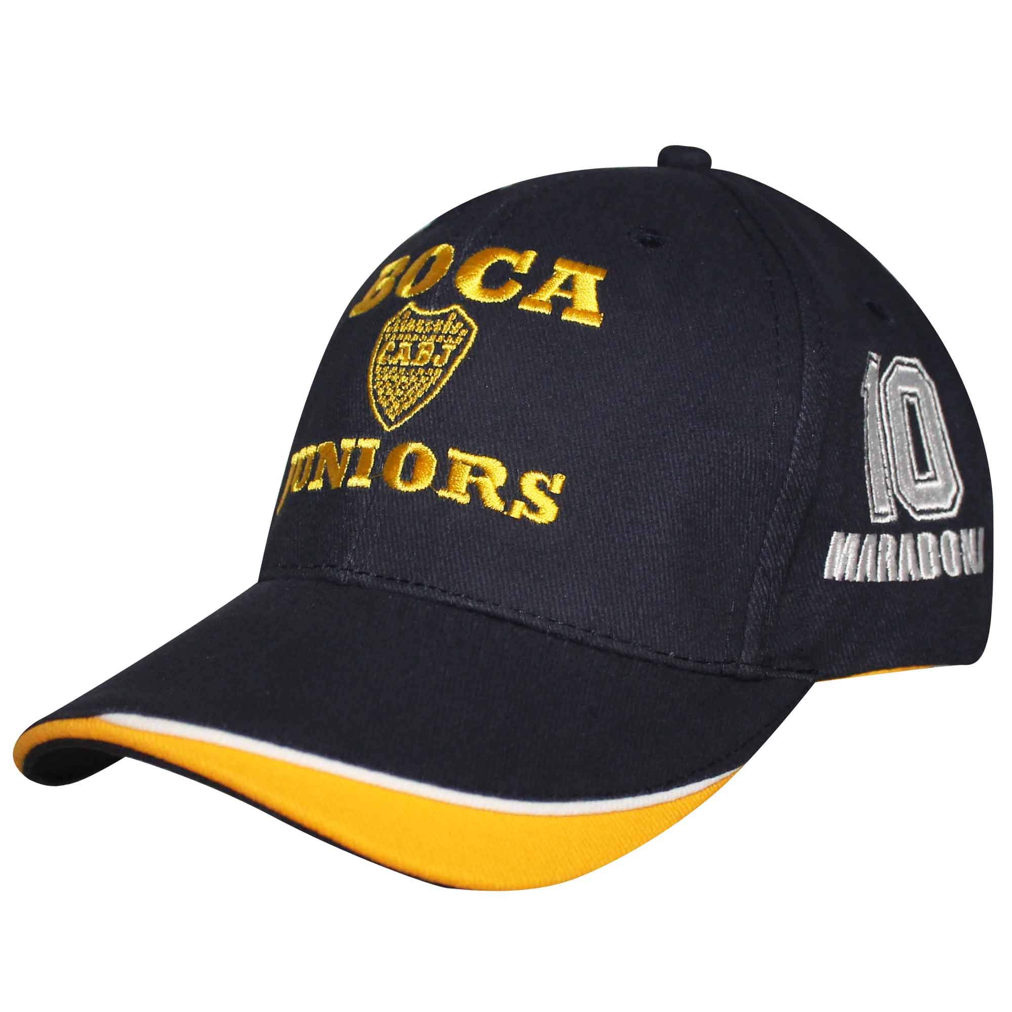 Boca Juniors Official CABJ Football Crest & Diego Maradona Baseball Cap (100% Cotton & Adjustable) Multicoloured
