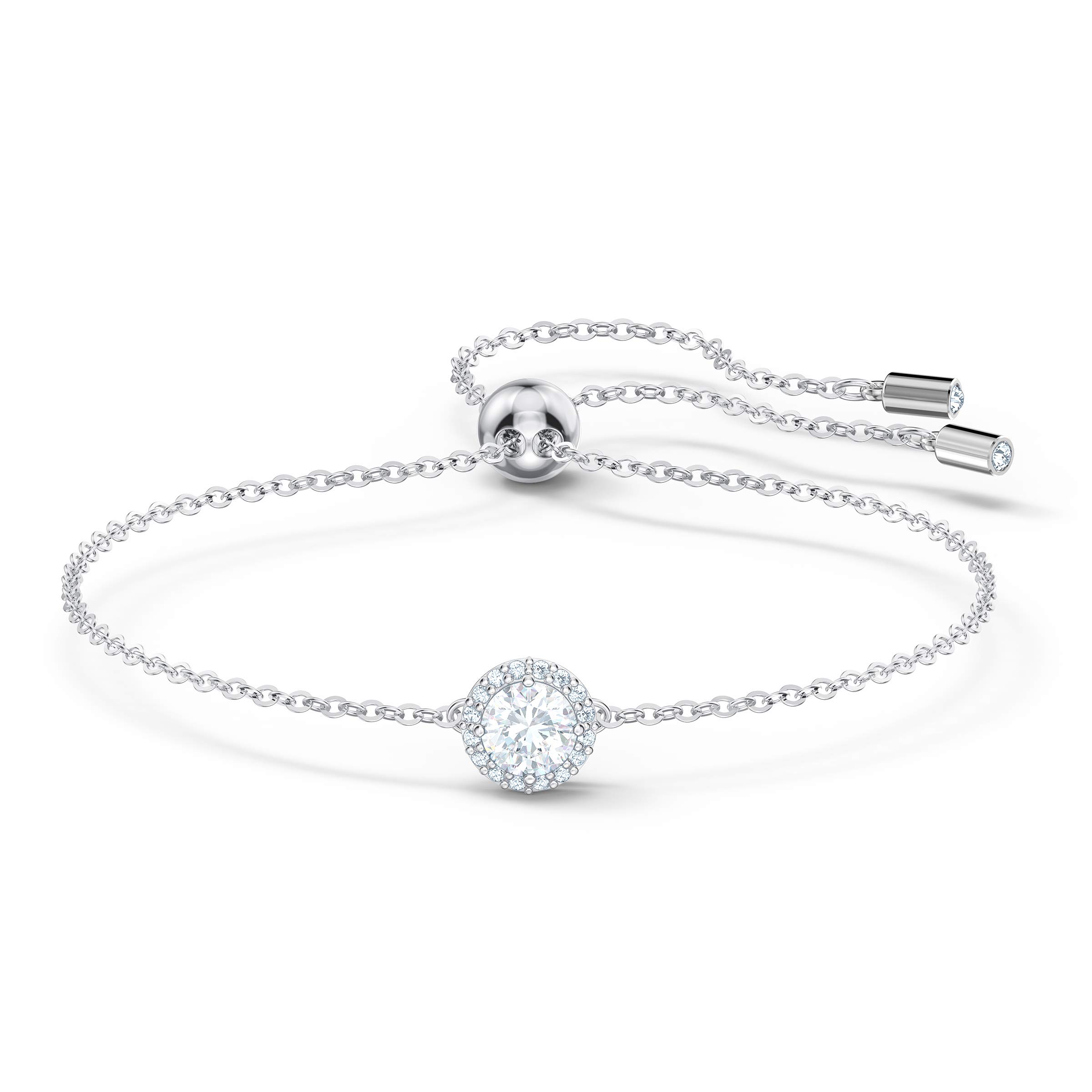 Swarovski Women's Angelic Bracelet, Brilliant White Crystals with Rhodium Plating and Adjustable Closure, part of the Swarovski Angelic Collection