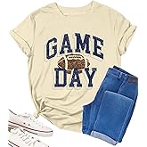 Football Shirts for Women Game Day Shirt Football Season Tshirt Sunday Graphic Tee Gifts Party Short Sleeve Tops
