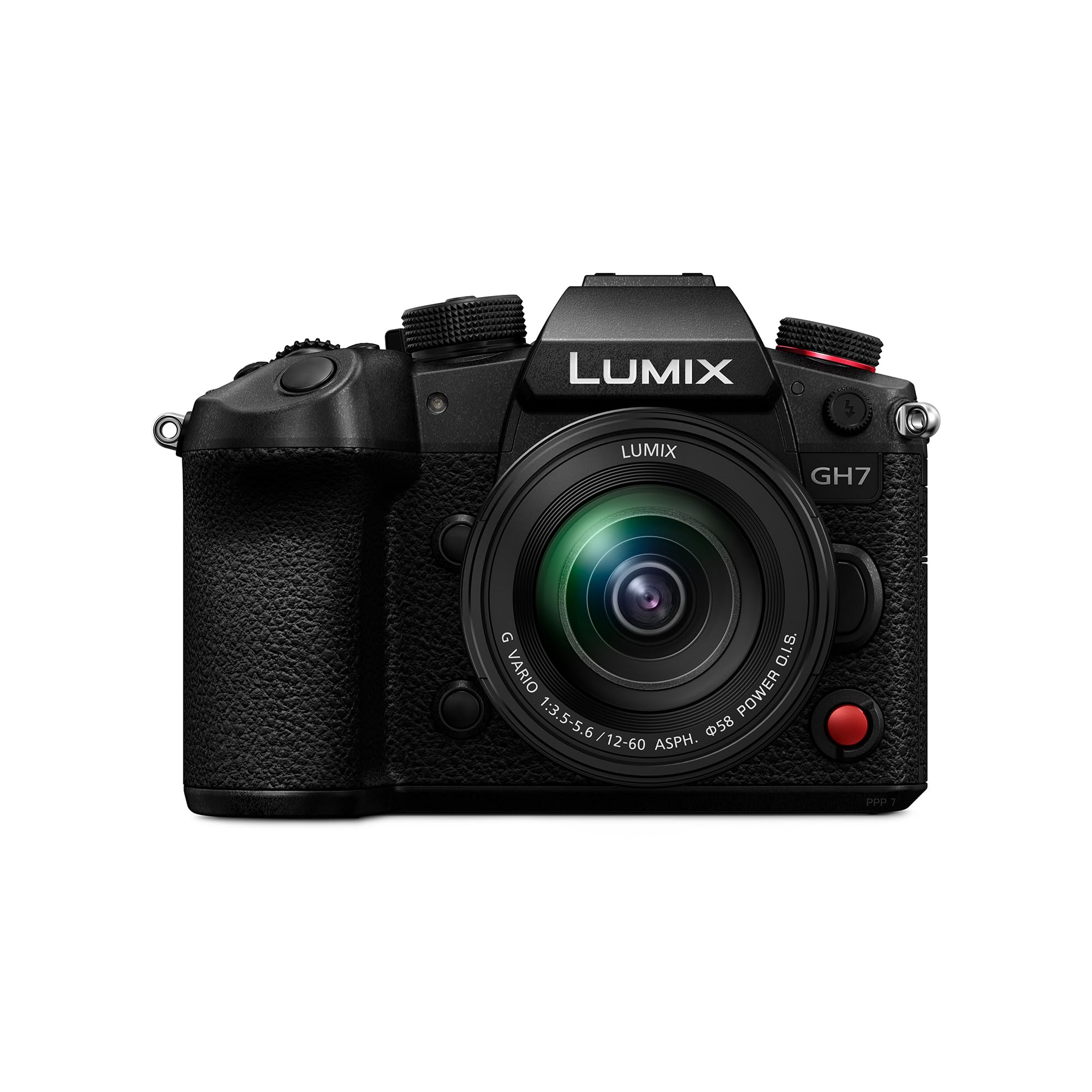 Panasonic Lumix DC-GH7ME, 25,2 MP, Open Gate, C4K/4K 4:2:2 60/50p Video, Phasen-Hybrid-AF, Active is, LUT, 32-Bit Float-Audio, OLED-Sucher, drehbarer Monitor, Schwarz, mit H-FS12060-Objektiv