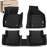 YHTAUTO Floor Mats Compatible with Volkswagen Tiguan 2009-2017, TPE Floor Liners All-Weather Protection Custom Fit, 1st & 2nd Row, Set of 3