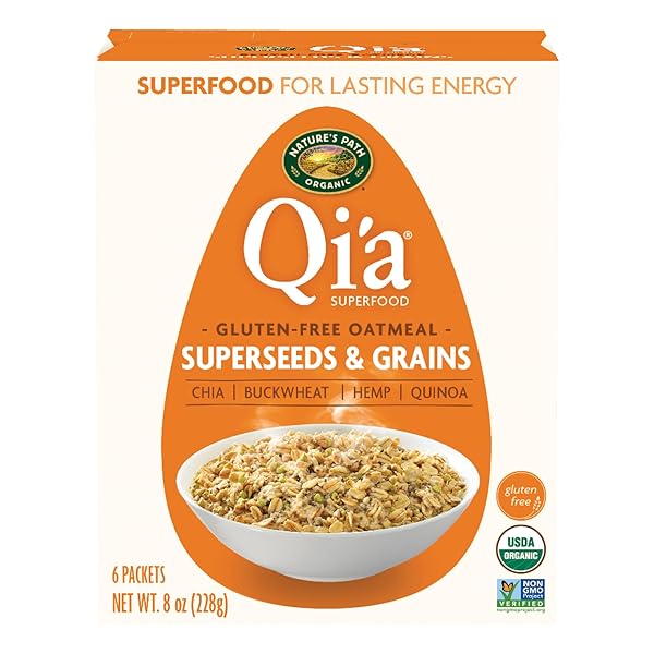 NATURE’S PATH ORGANIC QI’A SUPERSEEDS & GRAINS INSTANT OATMEAL, 8 OZ (PACK OF 1), GLUTEN FREE, NON-GMO