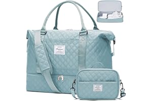 SYCNB Weekender Bags for Women,Travel Duffel Bag with Shoes Compartment,Overnight Carry on Personal Item Bag with Toiletry Bag