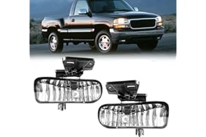 BOXLIGHT Fog Lights Compatible with 2000-2006 GMC Yukon Pickup Truck / 1999-2002 GMC Sierra (Clear lens)