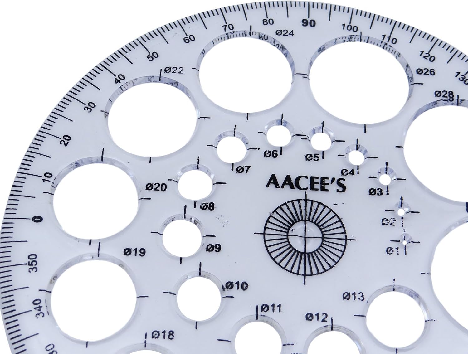 Pro Circle Rectangle AACEE’S Plastic Transparent Pro-Circle Protractor Radius Template ...