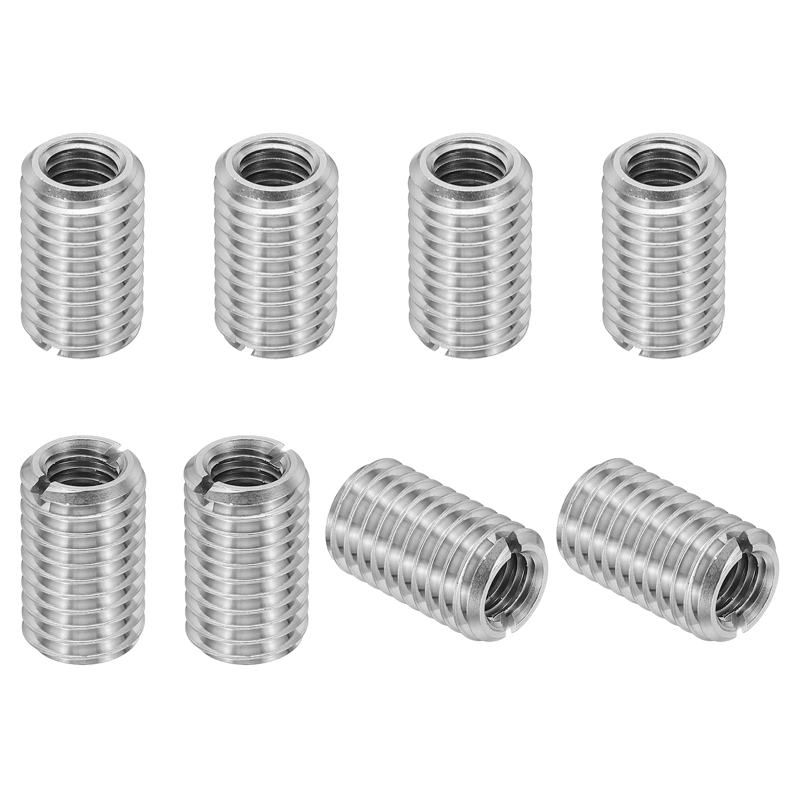 PATIKIL 316 Stainless Steel Thread Adapters Sleeve Reducing Nut, 8 Pcs M12 x 1.75 Male to M8 x 1.25 Female Repairing Insert Nut Screw Reducer Conversion Fastener 20mm