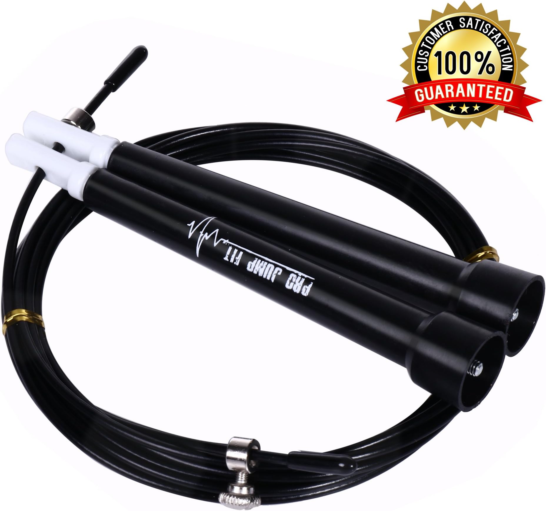 PRO JUMP FIT Unisex Adult Crossfit Jump Rope–Speed Cable Jump Rope for Crossfit Boxing and MMA Athletes –Best rx Jump Rope for Beginners Exercise Tool(Black)