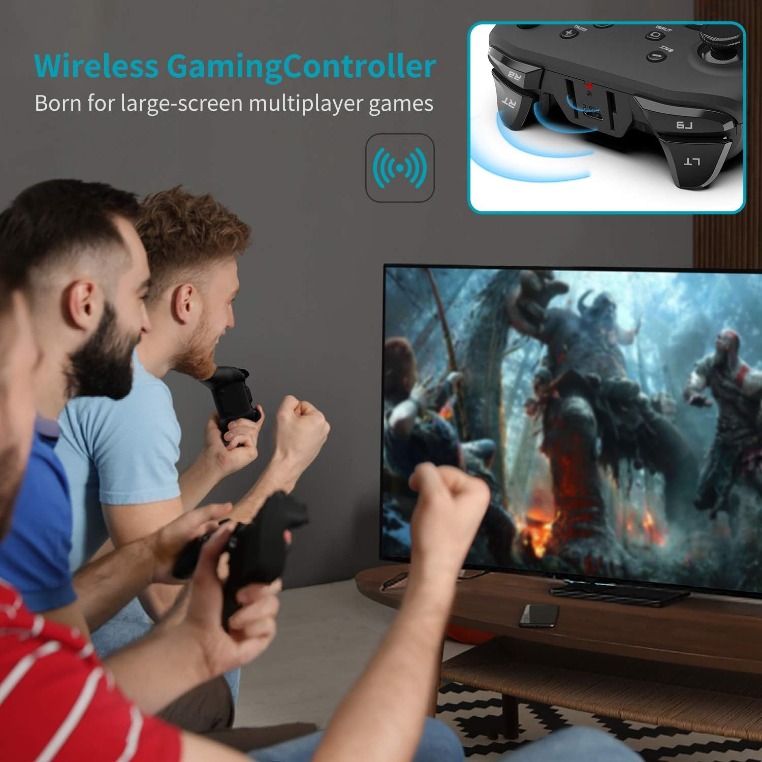 Wireless Gaming Controller, PC Video Gamepad Joystick with Dual Vibration and Remap M1-M4 Triggers, 2.4G Remote Game Console for Windows 7/8/10/XP/Laptop, PS3, Switch, Android, TV Box: Computers & Accessories