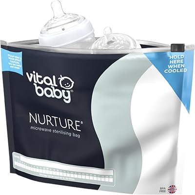 Vital Baby NURTURE Microwave Sterilising Bags 5 Pack reusable 150 uses