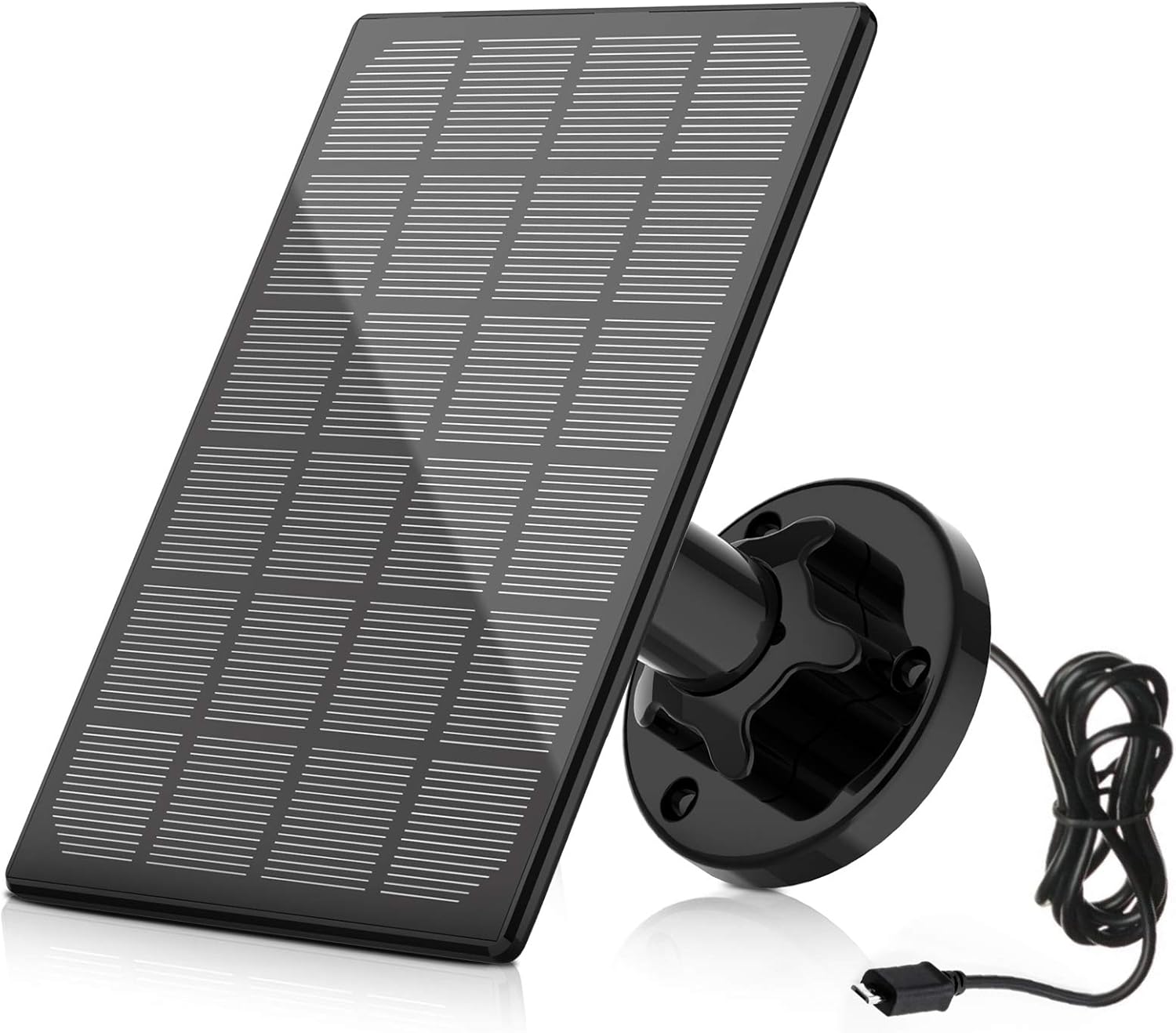 A-ZONE Solar Panel Compatible with Outdoor Solar Powered Wireless Camera Powering Your Solar Battery Camera Continuously, Black