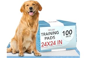 Healqu Puppy Pads - 100-Count, 24x24 - Advanced Leakproof Technology for Housebreaking & Training - Ultra Absorbent Puppy Pee