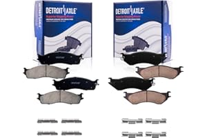 Detroit Axle - Brake Pads for 2003-2008 Dodge Ram 2500 3500, 2005-2008 Ram 4000, 2004 2006 2007 Front & Rear Ceramic Brakes P