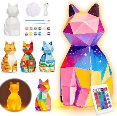 Dikence Cat Lamp Arts and Crafts Kit for Kids 6-12 USB Rechargeable