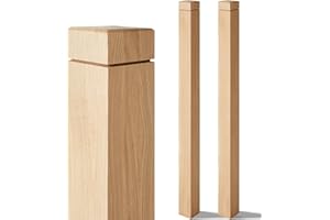 CroBlissful 2 Pcs 3" x 3" x 48" Solid White Oak Stair Newel Post with a Single Groove Notched Newel Wood Balusters for Staircase Interior Railing Newels for Stair Handrails