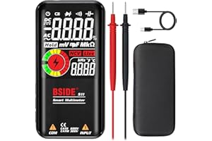 BSIDE Smart Digital Multimeter 9999 Counts Pocket Voltmeter, Rechargeable with 3 Results Display, Capacitance Diode Duty Cycl
