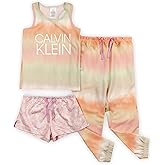 Calvin Klein Kids Girls' Tank Top, Shorts and Pant Pajama 3-piece Set