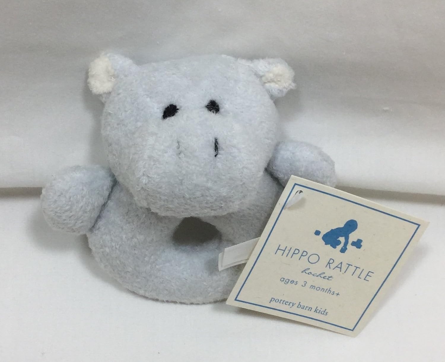 Buy Pottery Barn Kids Pottery Barn Kids Blue Hippo Critter Rattle