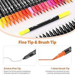 Caliart 72 Colors Dual Tip Art Markers for Adult