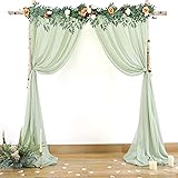Wedding Arch Draping Fabric, 2 Panels 18FT Sage