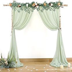 Wedding Arch Draping Fabric, 2 Panels 18FT Sage