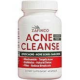 Acne Cleanse Capsules.Powerful Vitex Angus Extract, Niacinamide, Biotin for Teens & Adults. Organic Acne Treatment,Cystic Pimples, Oily Skin to Natural Clear Skin Vitamins Supplement- 60 Count