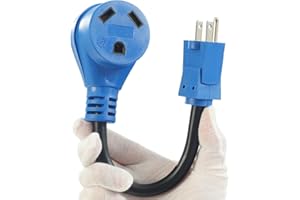 CAMPELIFY 30 Amp RV to House 110/120V Adapter,Camper Trailer RV Plug into Regular 110V Power Outlet,15 Amp Male to 30 Amp Female Adapter RV Owner Must Have,NEMA 5-15P to TT-30R,Load 1875 Watt,12-inch,ETL Listed