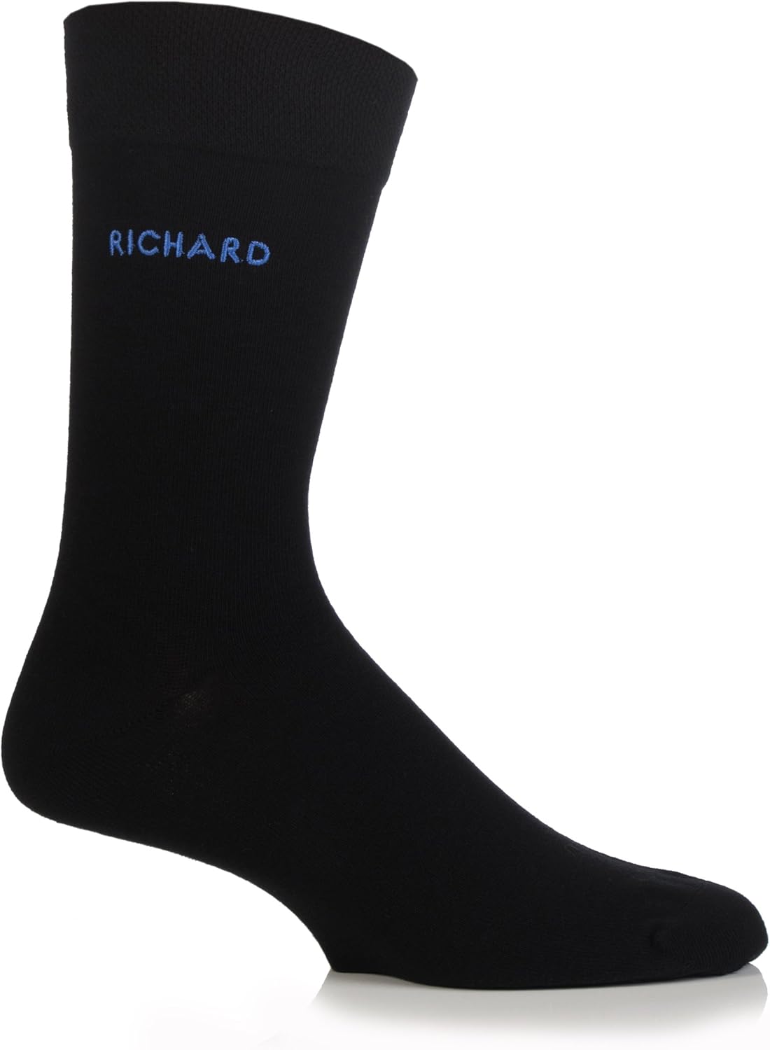 Men's Socks with Black Embroidered Individual Name 1 Pair Black Large Amazon.co.uk