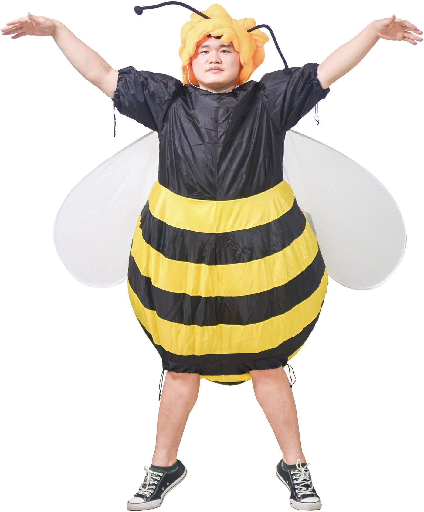 JYZCOS Inflatable Honeybee Costume for Women Men Adult Blow Up Halloween Fancy Dress