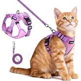 rabbitgoo Cat Harness and Leash Set, Escape Proof, Pink & Purple | Adjustable Fit, Snap Buckles, Soft Breathable Vest, Secure