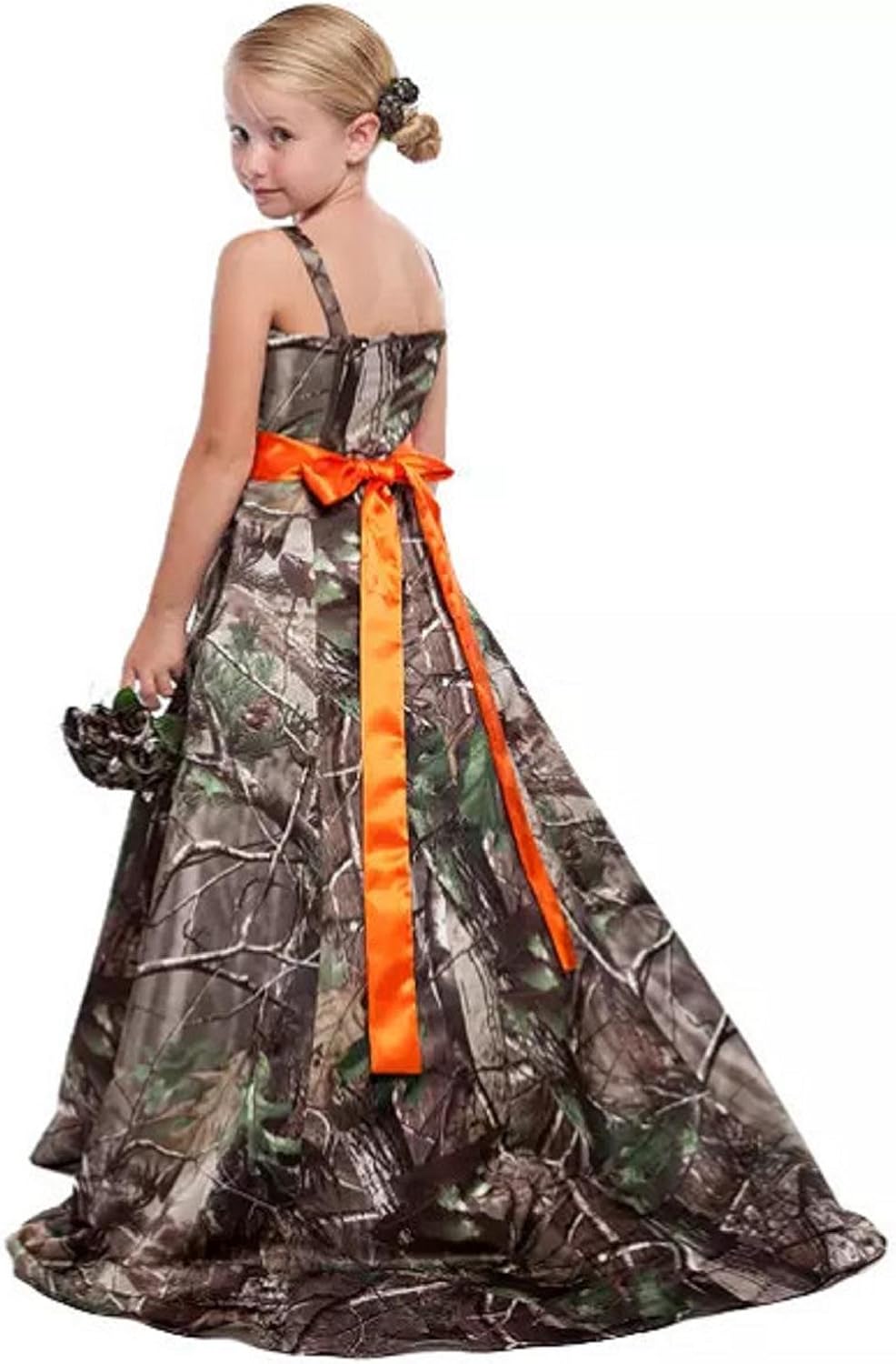 white camo flower girl dresses