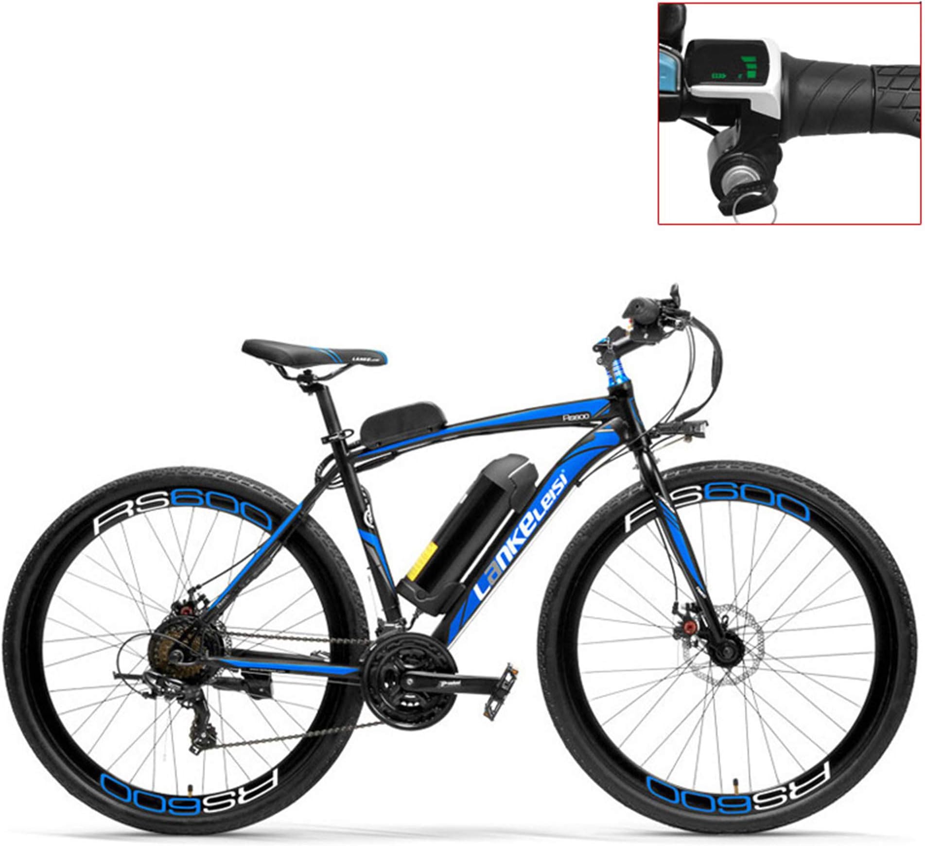 LANKELEISI RS600 700C Pedal Assist Electric Bike,36V 20Ah Battery,300W Motor, Aluminium Alloy Airfoil-shaped Frame,Both Disc Brake,20-35km/h, Road Bicycle