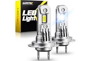 AUXITO 2025 Upgraded H7 LED Headlight Bulbs, 700% Brighter, 6500K White, Wireless 1:1 Mini Size H7ll Headlight LED Bulb, No A