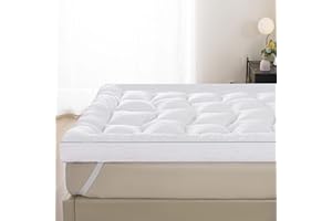 Memory Foam Mattress Topper 5 Inch California King, Pressure-Relieving Cooling Mattress Pad with Secure Strap Design for Back