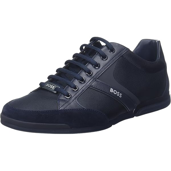 Amazon.com | BOSS Soft Leather Block Logo Low Top Sneaker