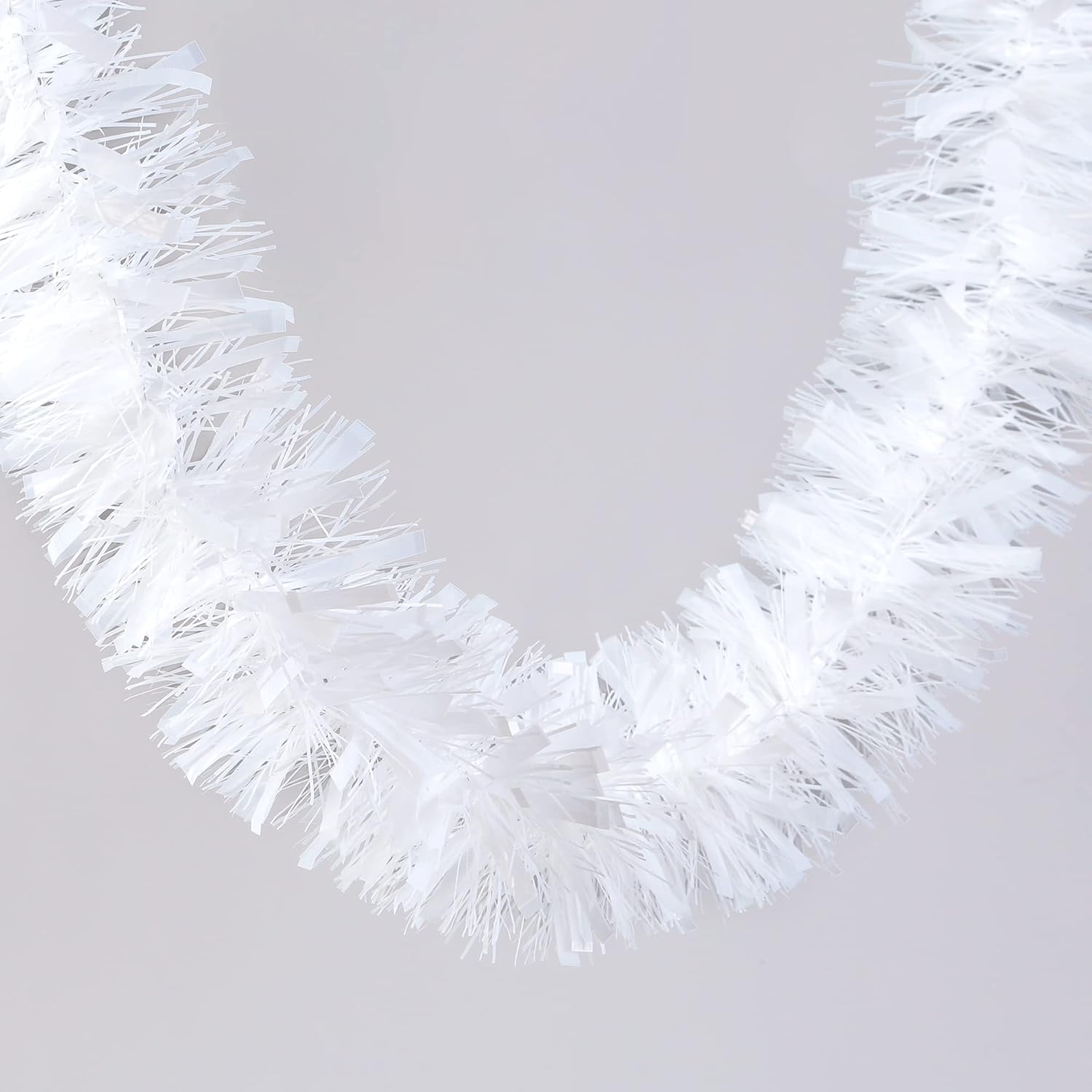 Wreaths, Garlands & Swags - Sggvecsy 49.2Ft Christmas White Tinsel Garland Xmas Tree Decorations Christmas Metallic Twist Garland Ceiling Hanging Decorations for New Year Party Birthday Holiday Indoor Outdoor Supplies