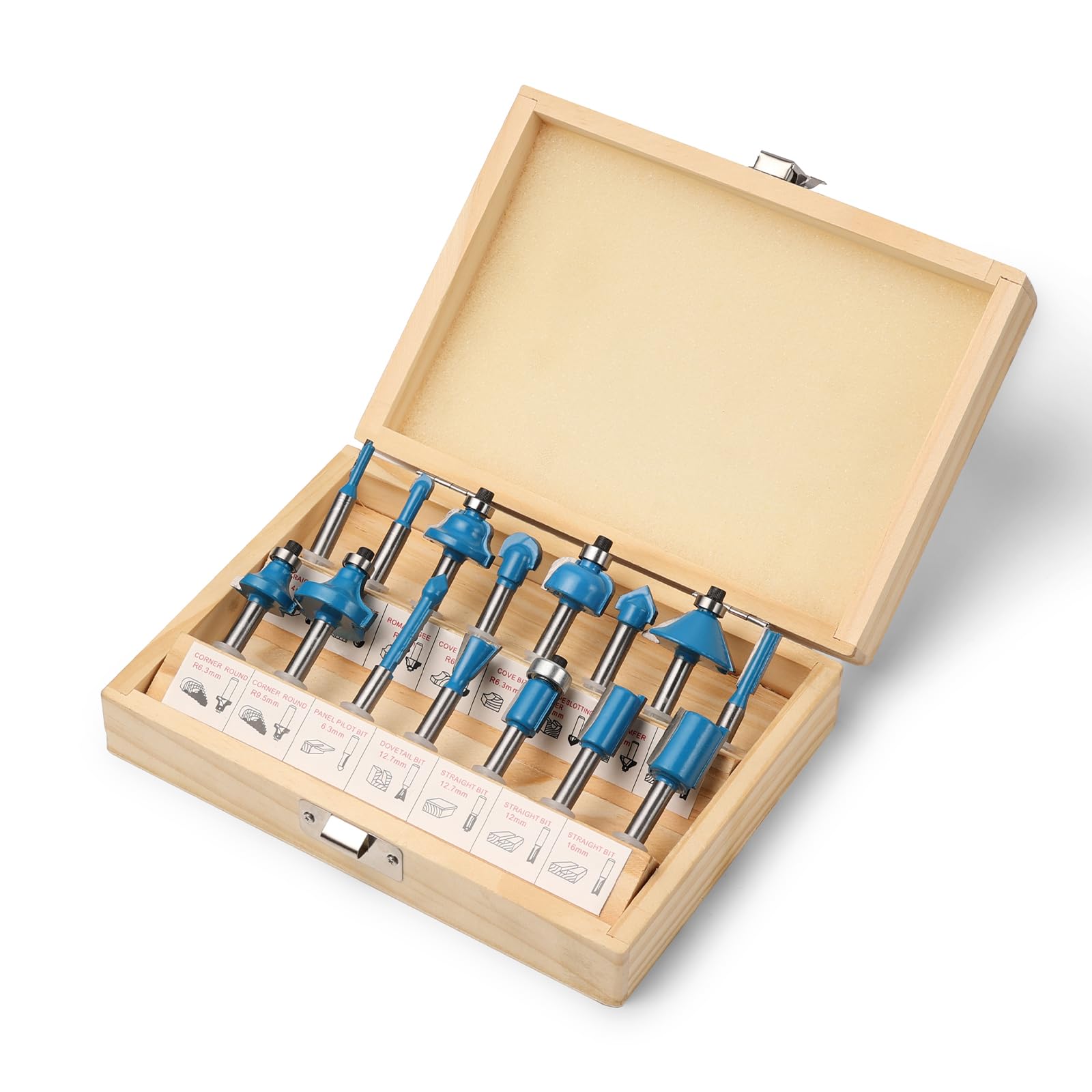 Genmitsu 15 Pieces 1/4 Inch Shank Router Bit Set Woodworking Tools for Trim Groove Edge Treatment DIY CNC Machine Engraving Woodworking Project with Carry Case