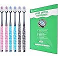 EasyHonor Soft Toothbrushes, Adult Medium Bristle Toothbrushes with Fashion Color Crystal & Non-Slip Handle and Wide-Head and Square Hole Bristles, Soft Toothbrush for Sensitive Gums (6 Pack)