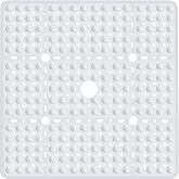 Naoloture Large Square Shower Mat Bathtub Bath Mat Non Slip White 27"x27" | Shower Mats for Inside Shower Tub, Shower Stall Mats for Bathroom Floor, With Suction Cups Drain Hole Easy Washable, BPA-Free