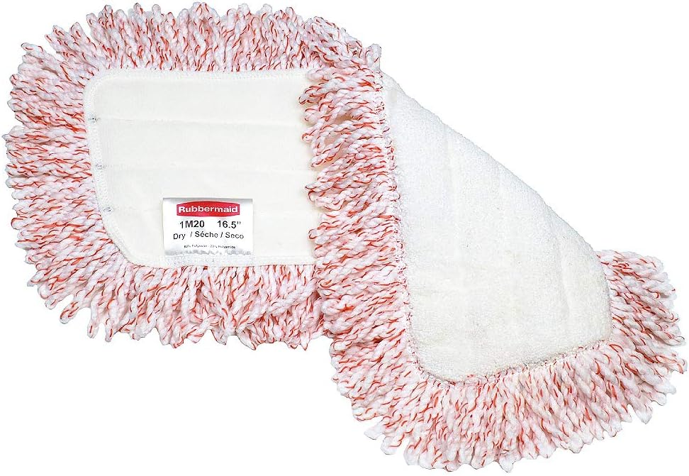 Rubbermaid 1M20 Reveal Mop Dry Dusting Cleaning Pad, 15-Inch, White/Red: Home & Kitchen