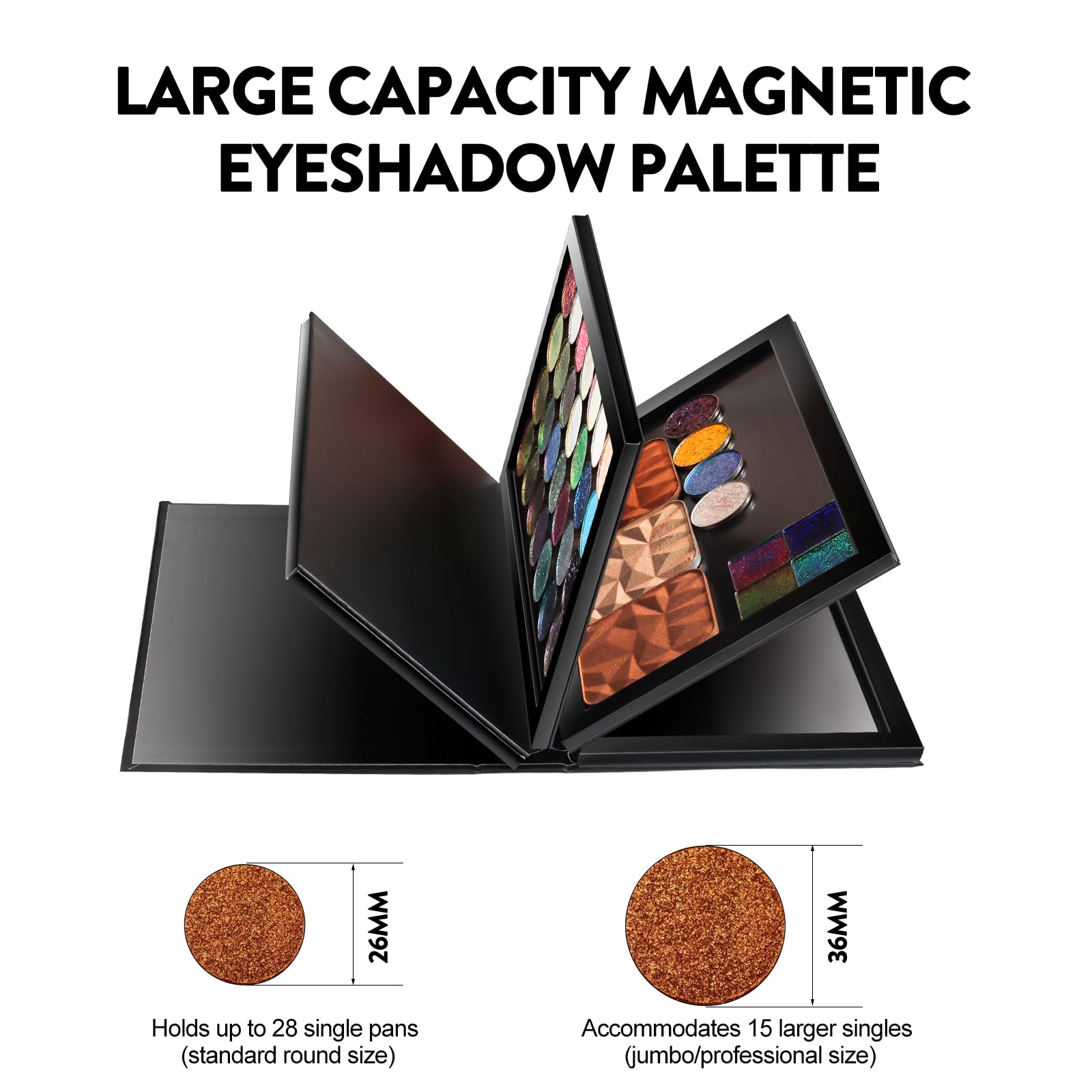 SZDYM 4-Layer Magnetic Makeup Palette Empty, Large Depotting Makeup Palette for Eyeshadow, Blush Powder, Lipstick